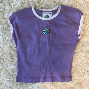 Unif Purple Baby Tee Crop Top